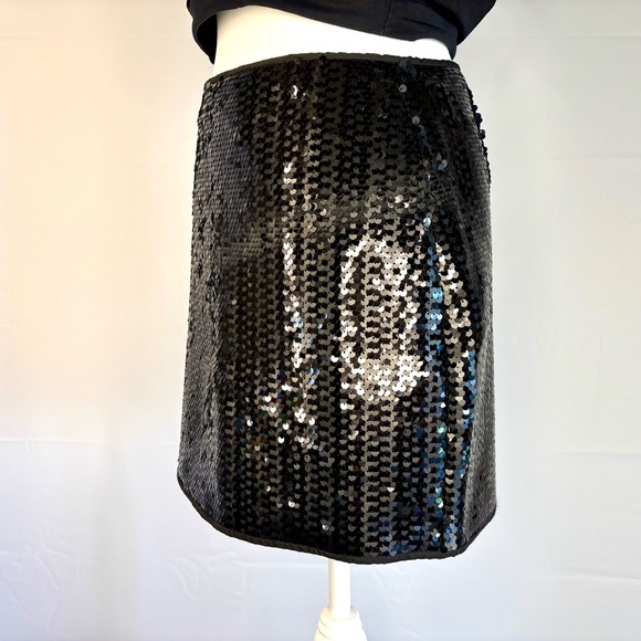 Hallhuber Black Sequin Mini Skirt • NWOT • US 6 / Small • Party Holiday Glam - Picture 4 of 7